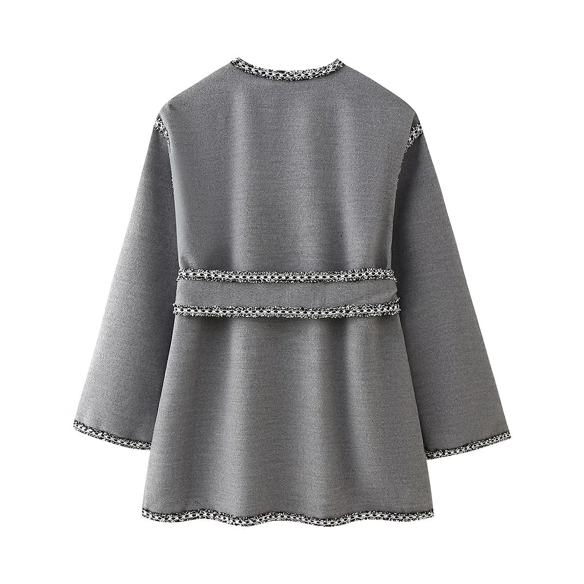 Damen lässiger Cardigan mit praktischen Taschen und eleganter Schnürung R&B