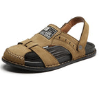 Herren Komfortable Leder-Sandalen mit verstellbarem Riemen R&B