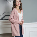 Damen Offene Strickjacke mit lässigem Schnitt und Taschen