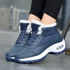 Damen Winterboots mit modischem Kunstfellkragen und rutschfester Sohle R&B