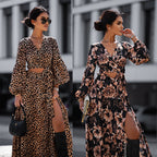 Damen Maxikleid mit Wickeldesign und elegantem floralem Print R&B