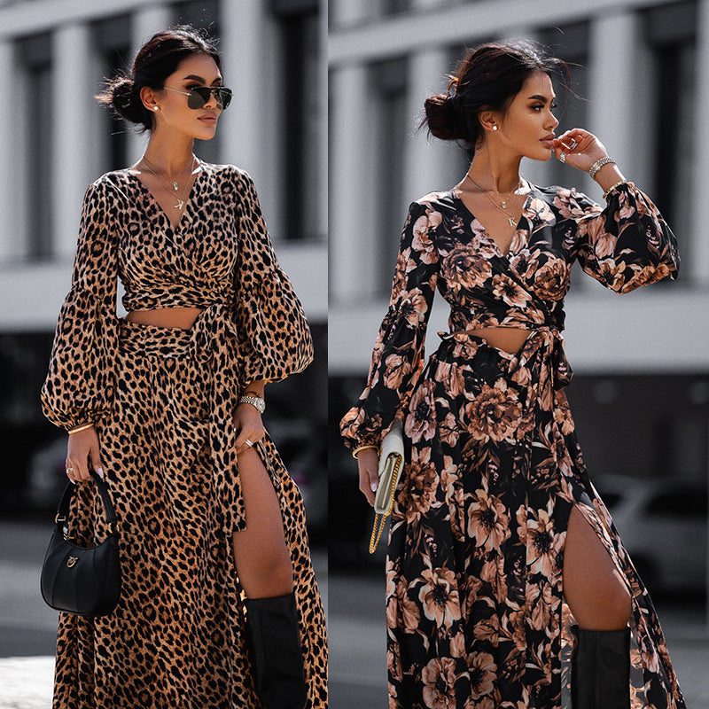 Damen Maxikleid mit Wickeldesign und elegantem floralem Print R&B