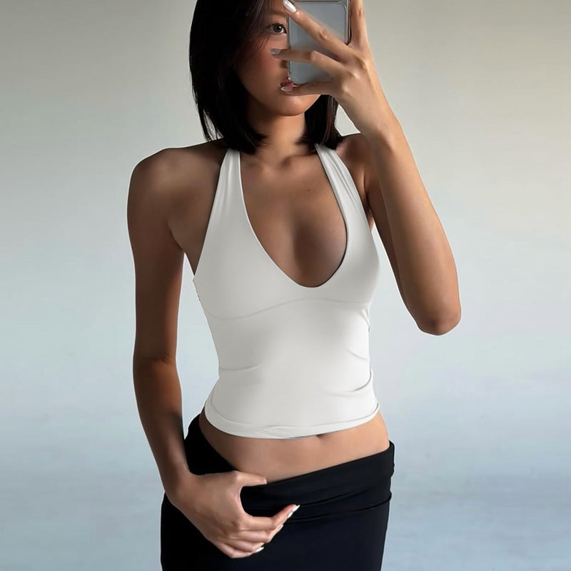 Damen Halterneck Crop-Top R&B