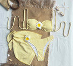 Damen Badeanzug-Set mit elegantem Bandeau-Oberteil und hoch geschnittenem Unterteil R&B