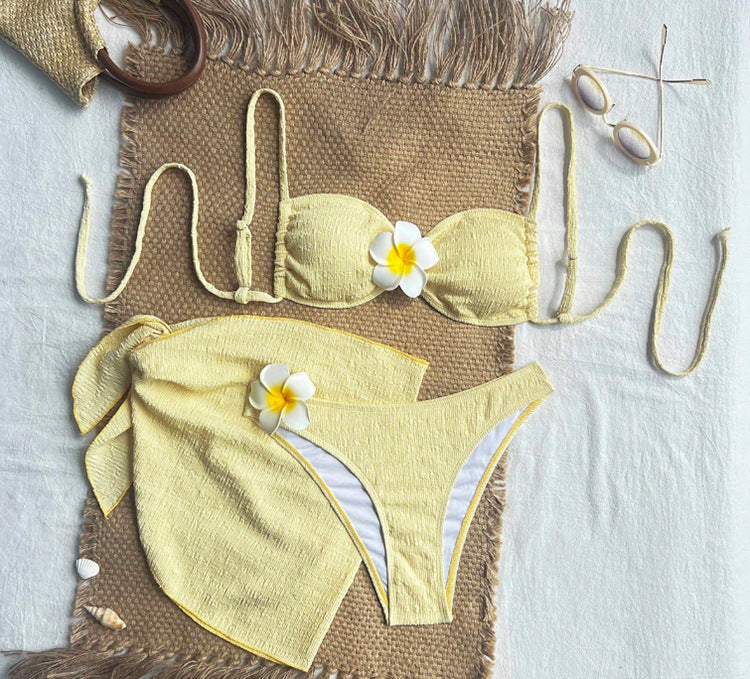 Damen Badeanzug-Set mit elegantem Bandeau-Oberteil und hoch geschnittenem Unterteil R&B