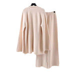 Damen kuscheliges Strickensemble mit weitem Cardigan und bequemen Hosen R&B