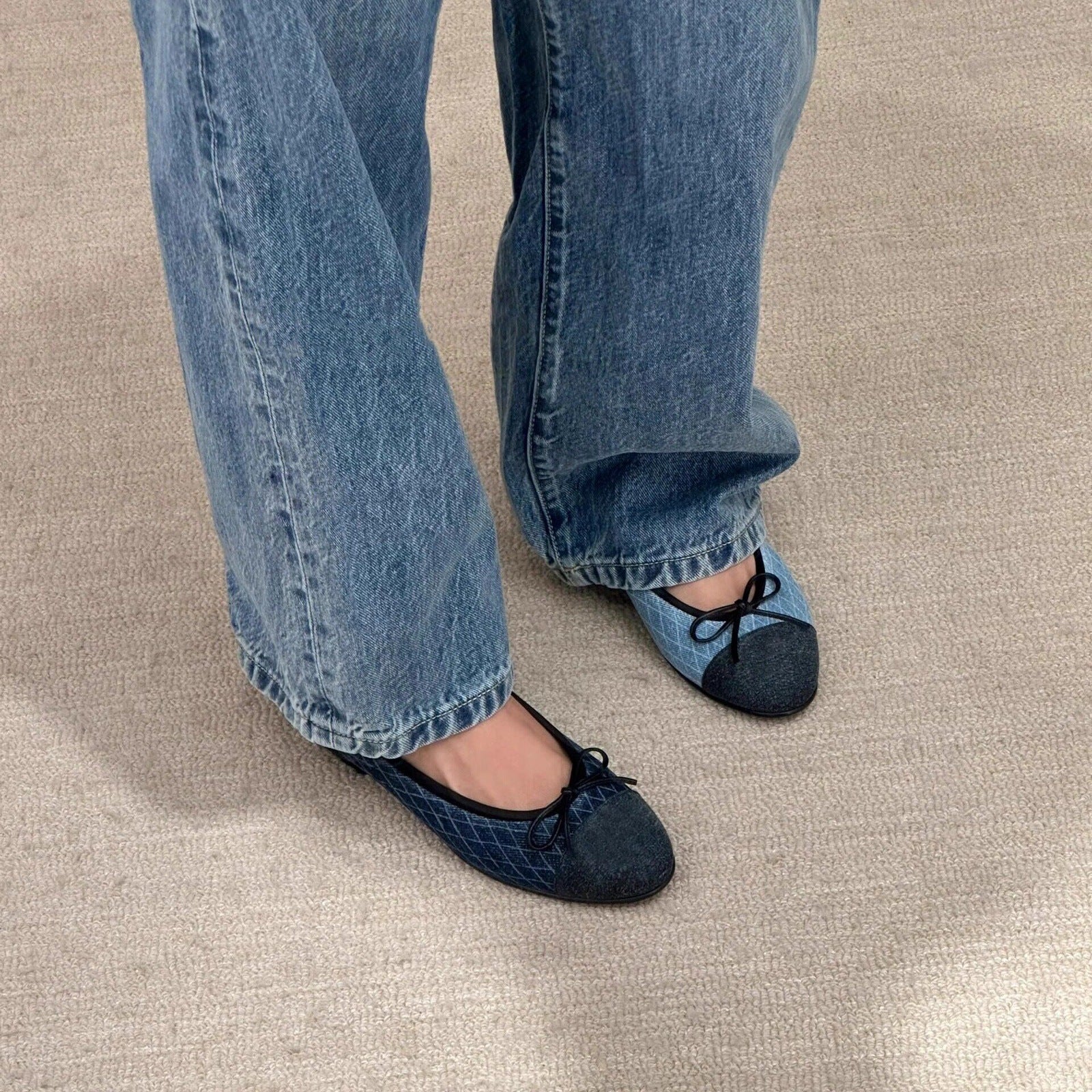 Damen Ballerinas mit elegantem Schleifendetail und modernem Textiloberteil R&B