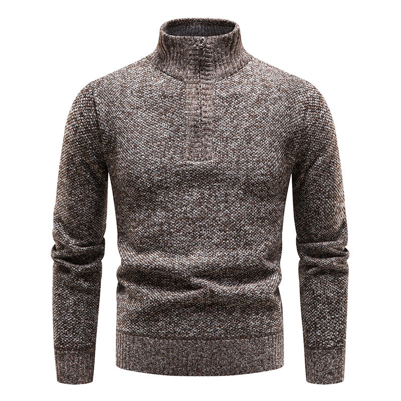 Herren Strickpullover mit hohem Kragen und Reißverschluss R&B