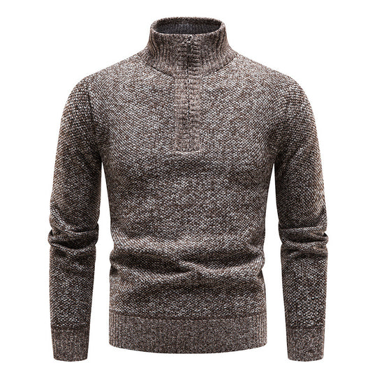 Herren Strickpullover mit hohem Kragen und Reißverschluss R&B