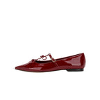Damen Ballerina-Schuhe mit verspieltem Schleifendetail und eleganter Lackoberfläche