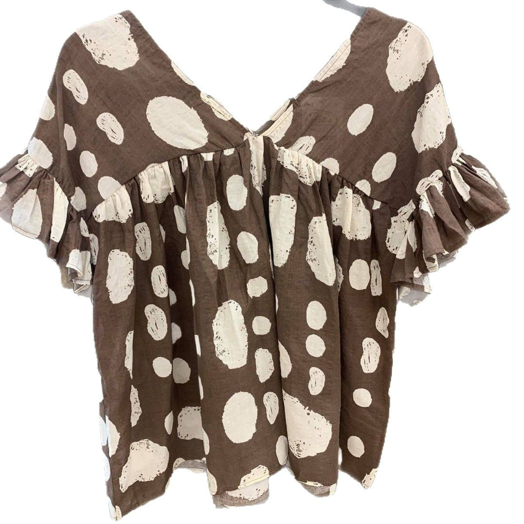 Damen Bluse mit Rüschen und stilvollem Punktedesign R&B