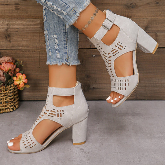 Damen Offene High-Heel Sandalen mit modischem Durchbruchsdesign R&B
