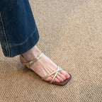 Damen elegante Strandsandalen mit verstellbaren Riemen und komfortablem Fußbett R&B