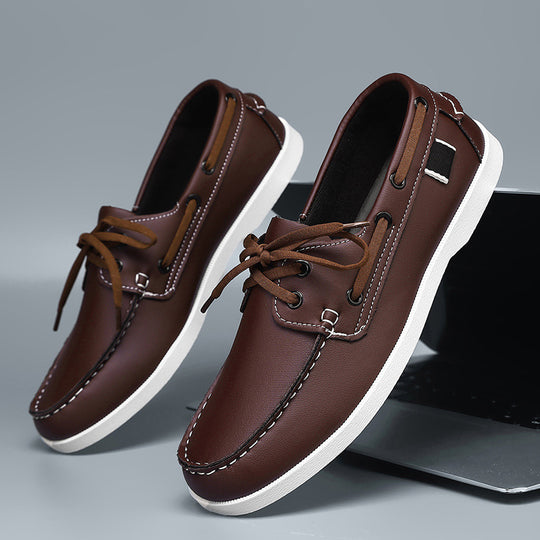 Herren maritim inspirierte Lederslipper mit sportlichem Design R&B
