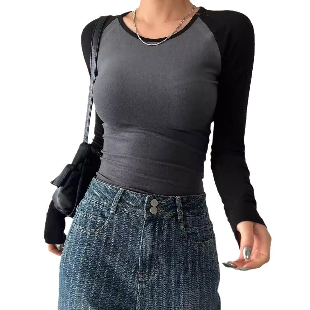 Damen Langarmshirt im sportlichen Raglan-Stil mit figurbetontem Schnitt R&B