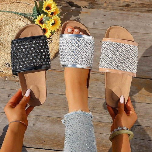 Damen modische Sandalen mit glitzernden Applikationen R&B