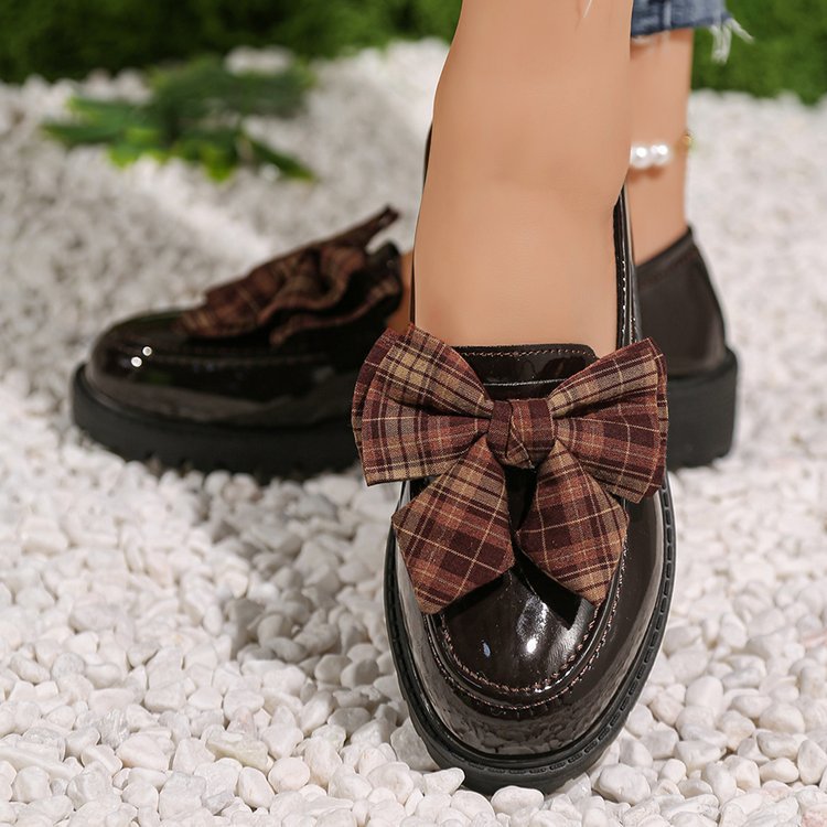 Damen Mokassins mit dekorativem Schleifen-Design und robustem Profil R&B