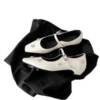 Damen Ballerina-Schuhe mit verziertem Riemen und glänzenden Applikationen