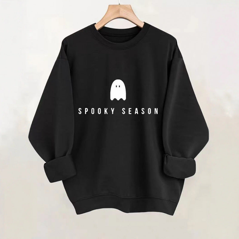 Damen Sweatshirt mit lässigem Gruselmotiv und weichem Innenfleece