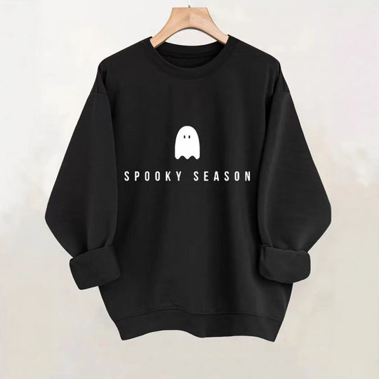Damen Sweatshirt mit lässigem Gruselmotiv und weichem Innenfleece R&B