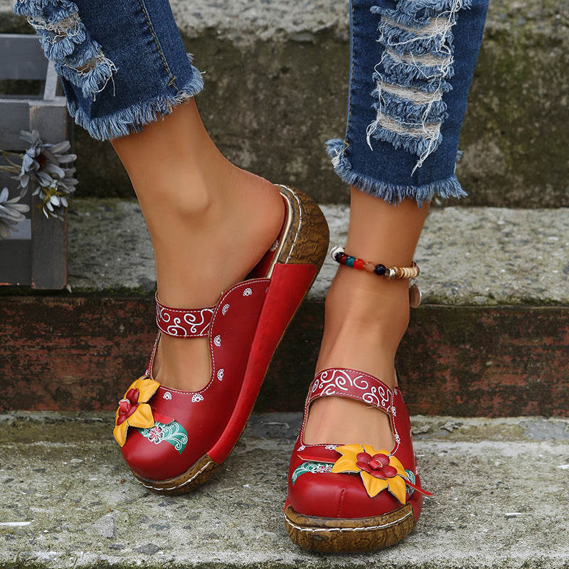 Damen Clogs mit floralem Design und komfortabler Sohle R&B
