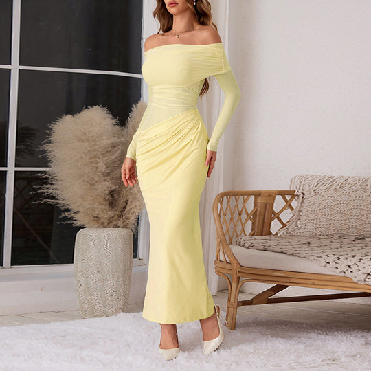 Damen Off-Shoulder Wickelkleid mit Rüschendetails R&B