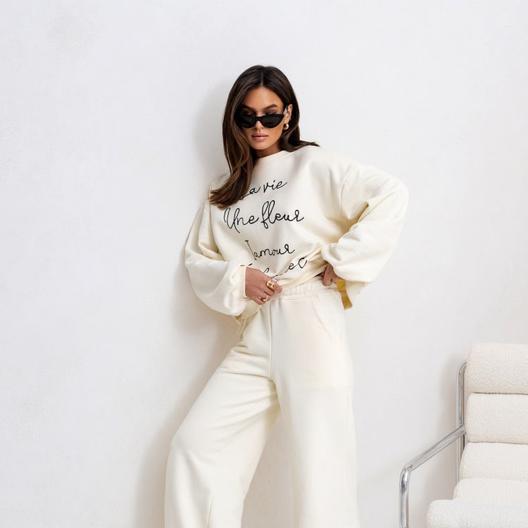 Damen bequemer Sweatshirt mit modischem Schriftzug R&B