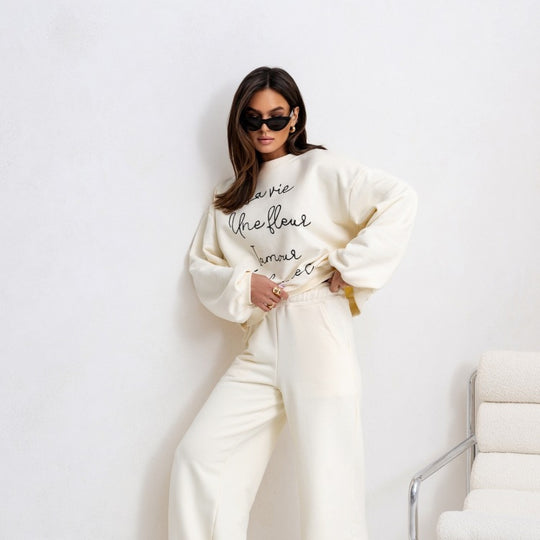 Damen bequemer Sweatshirt mit modischem Schriftzug R&B