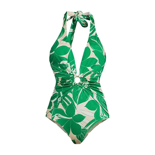 Damen Einteiler Badeanzug mit floralem Design und raffinierter Taillierung R&B