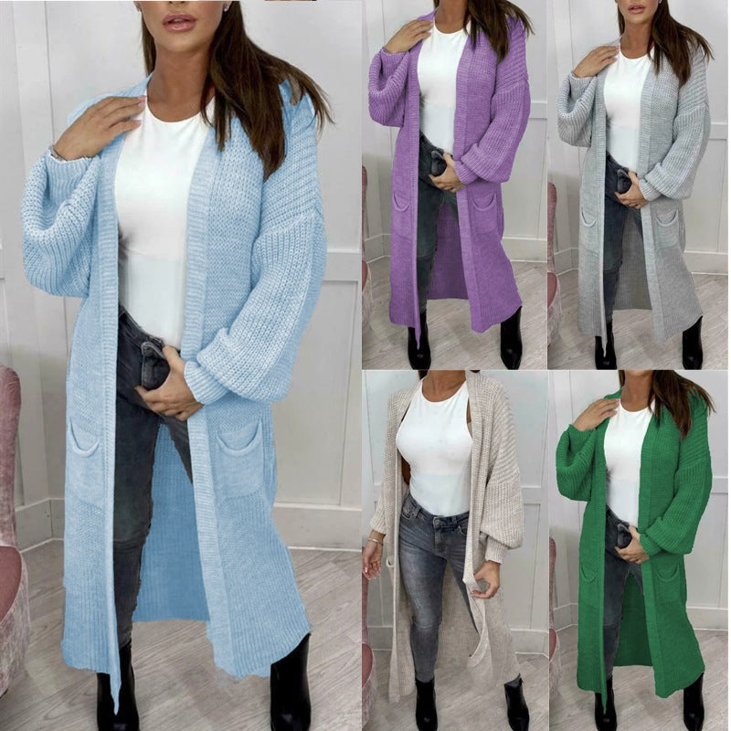 Damen Strickmantel mit tiefen Taschen und modernen Details