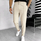 Herren elegante Freizeithose mit elastischem Bund und seitlichen Taschen R&B