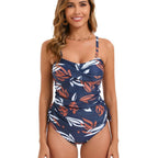 Damen Tankini mit raffinierten Raffungselementen und floralem Design R&B