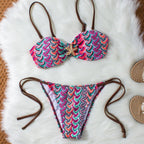 Damen Bandeau-Bikini mit glamourösem Muschelmuster R&B