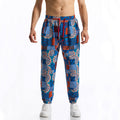 Herren lockere Freizeithose mit buntem Muster und elastischem Bund R&B