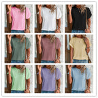 Damen Atmungsaktives Rundhals-T-Shirt mit Lochmuster R&B
