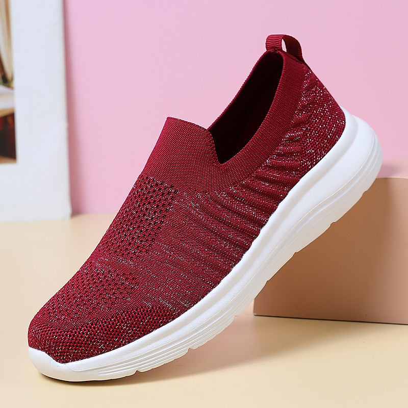Damen Slip-On Laufschuhe mit atmungsaktiver Mesh-Oberfläche