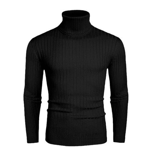 Herren modischer Rollkragenpullover mit feinem Rippenmuster R&B