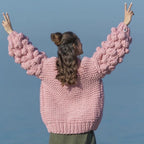 Damen Grob gestrickte Oversized-Jacke mit hohem Kragen und Kapuzendesign R&B
