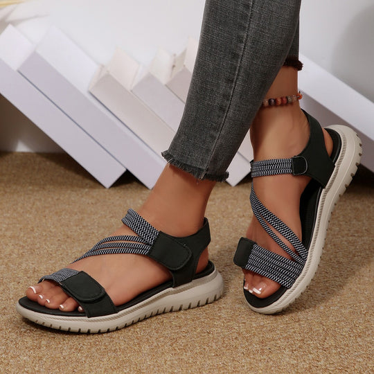 Damen sportliche Sandalen mit verstellbaren Riemen und ergonomischem Fußbett R&B