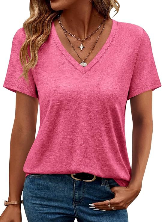 Damen V-Ausschnitt T-Shirt Aus Weichem Single Jersey Heidi-Mode
