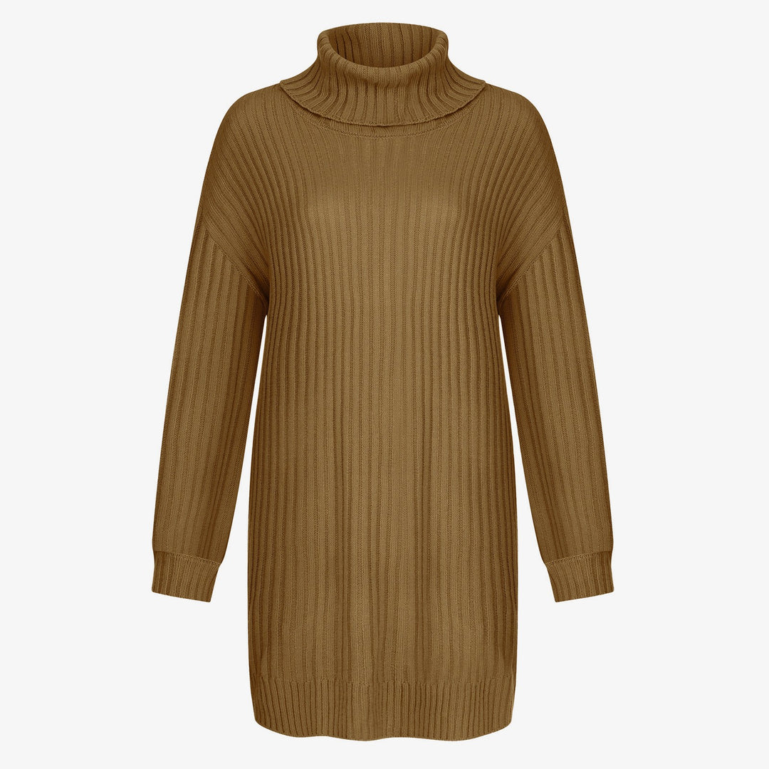 Damen Strickkleid mit hohem Kragen R&B
