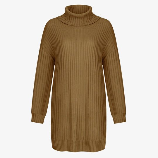 Damen Strickkleid mit hohem Kragen R&B