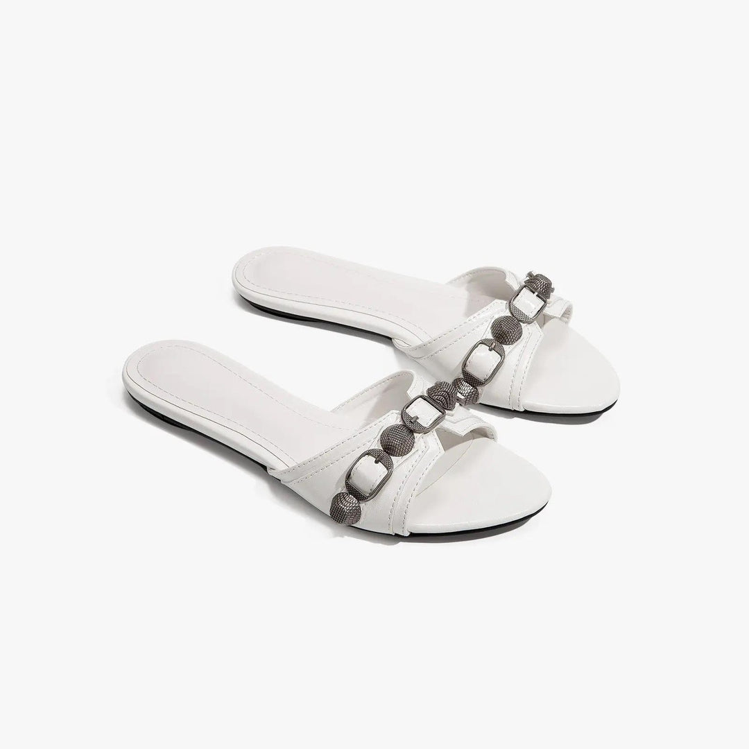 Damen modische Pantoletten mit elegantem Kettendetail R&B