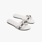 Damen modische Pantoletten mit elegantem Kettendetail R&B