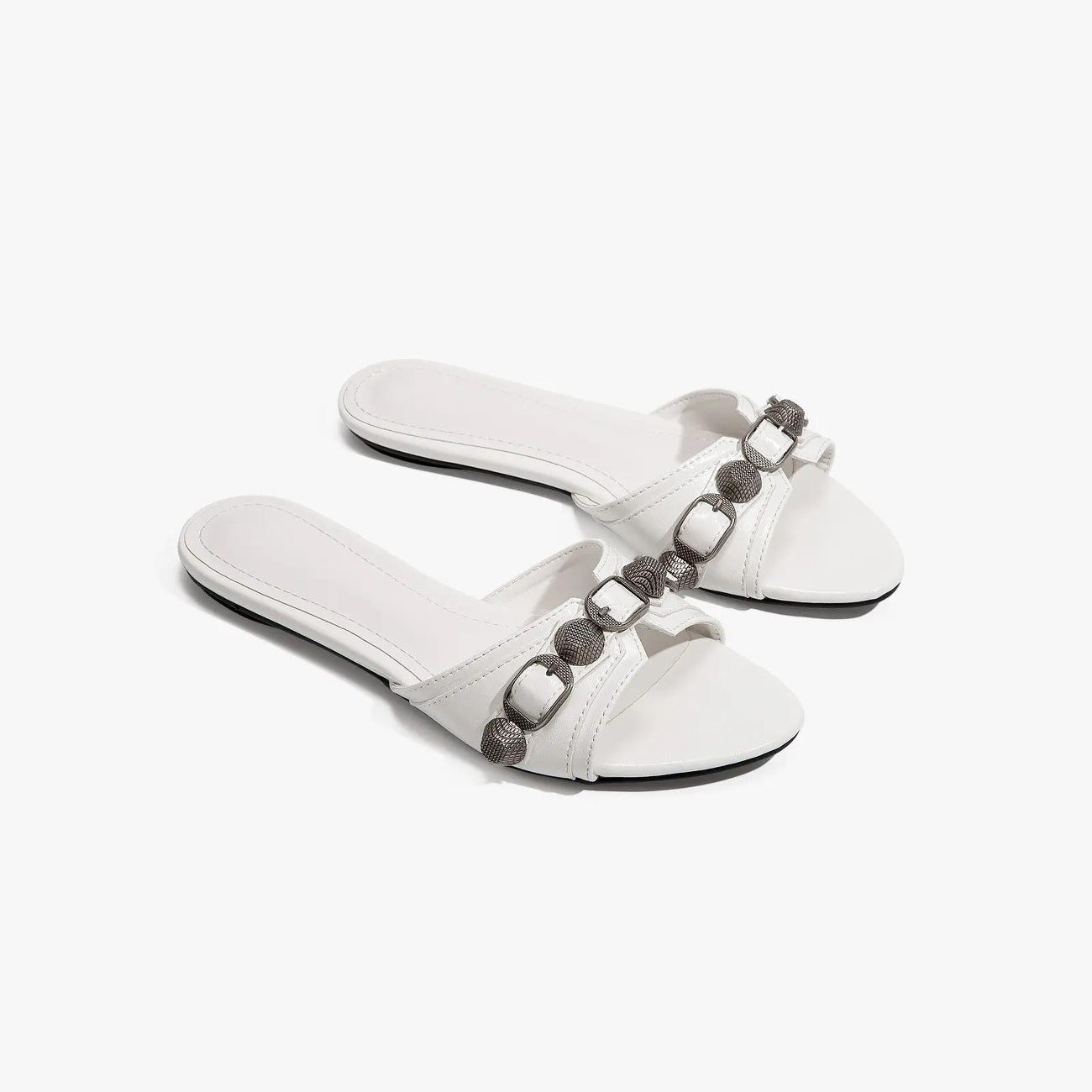 Damen modische Pantoletten mit elegantem Kettendetail R&B