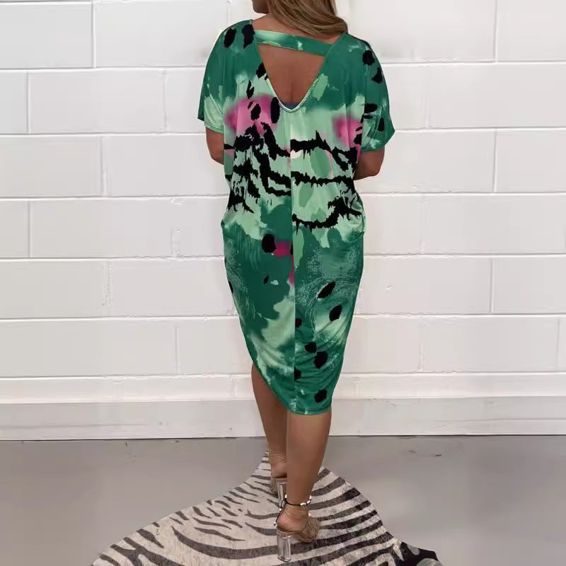 Damen Midikleid mit modernem Animal-Print und weichem Stretchmaterial R&B