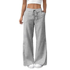 Damen weite Freizeithose mit Gürtel und praktischen Taschen R&B
