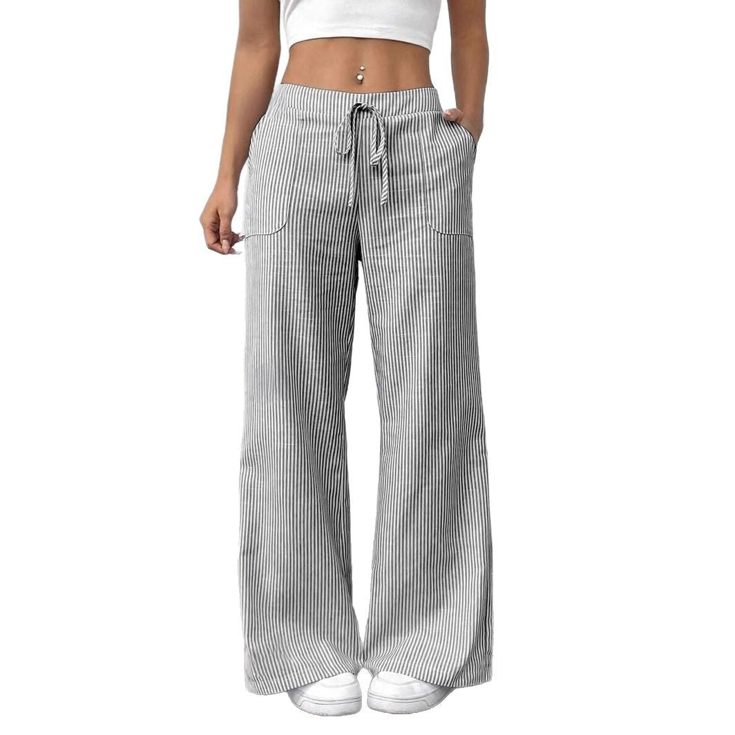 Damen weite Freizeithose mit Gürtel und praktischen Taschen R&B