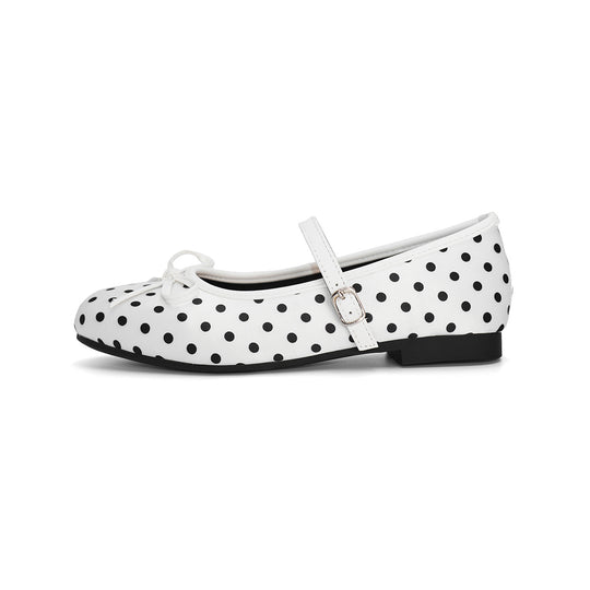 Damen Ballerinas mit elegantem Riemchen und klassischem Punkte-Design R&B