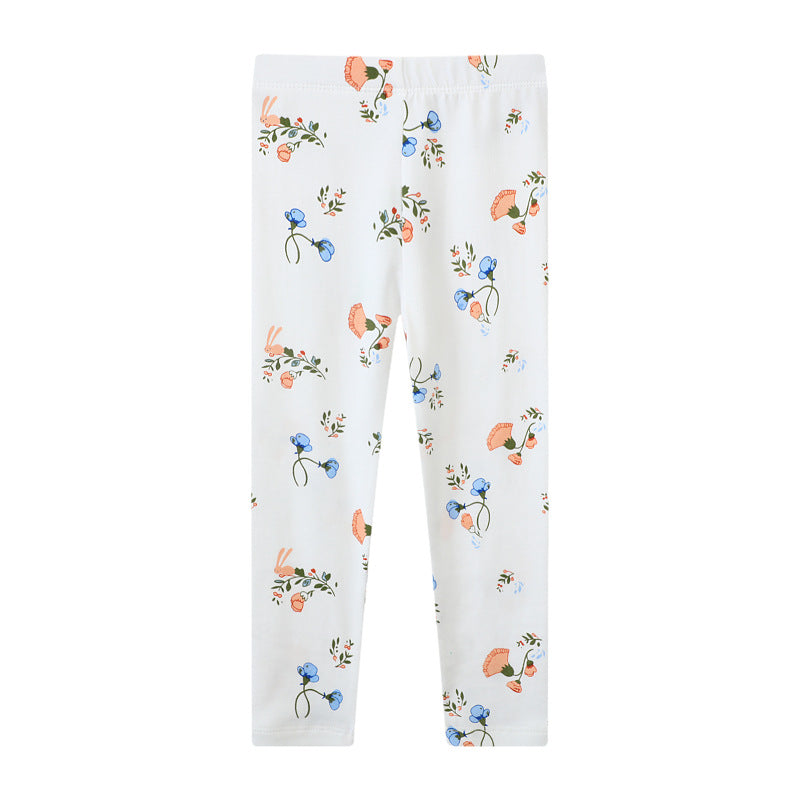 Mädchen Leggings mit buntem Blumenmuster R&B